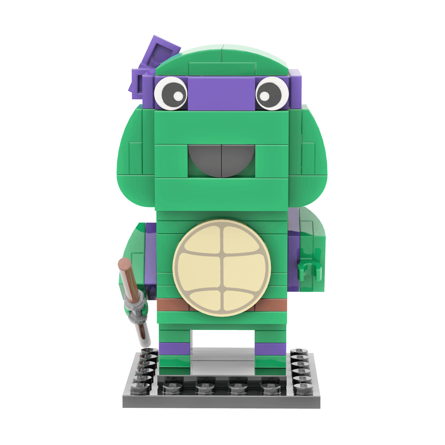Purple Turtle Brick Head - Custom Building Set - Made Using LEGO® Parts